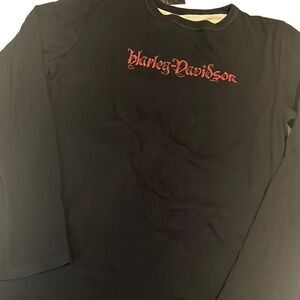 Harley-Davidson Black Long Sleeve Cotton Pullover Top Size 3X